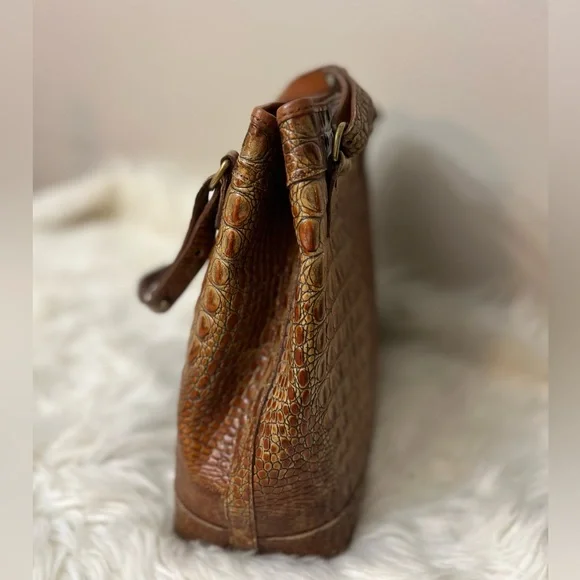 Brahmin Tan Crocodile-Embossed Shoulder Bag - Picture 6 of 15